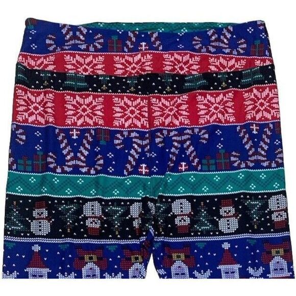 LuLaRoe Womens Leggings Size TC2 Christmas Fair Isle Snowflakes Plus 18+ NWT‎ - Picture 2 of 4